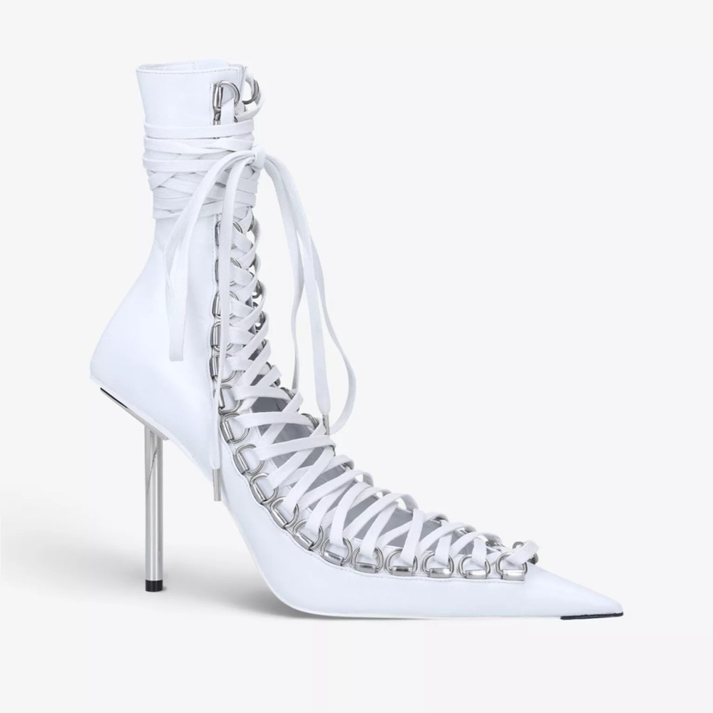 WHITE BALENCIAGA CORSET BOOT 110